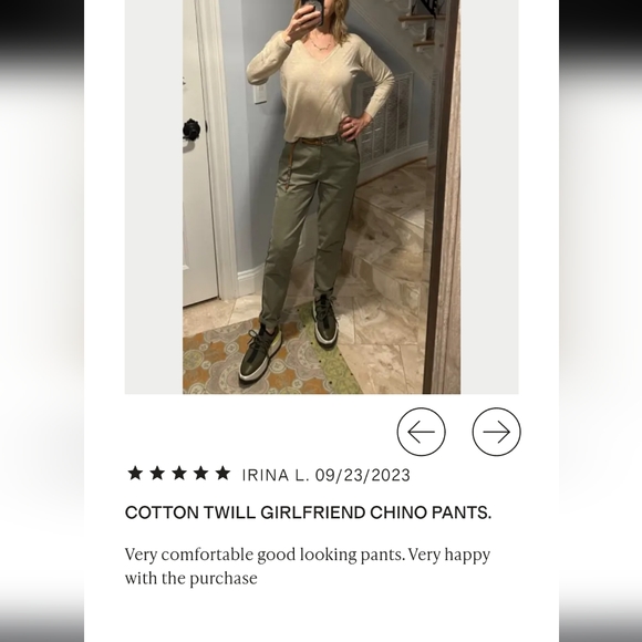 Stretch Cotton Twill Girlfriend Chino Pants - Picture 9 of 11